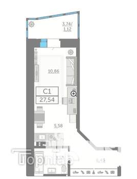Студия квартира, вторичка, 28м2, 14/24 этаж
