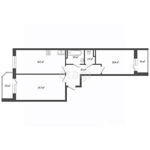 2-к квартира, вторичка, 75м2, 4/10 этаж