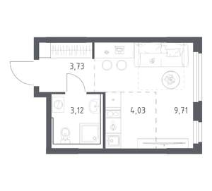 Студия квартира, вторичка, 21м2, 3/17 этаж