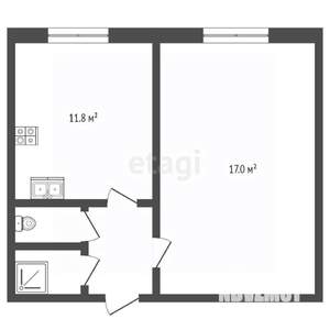 1-к квартира, вторичка, 35м2, 9/9 этаж