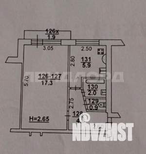 1-к квартира, вторичка, 32м2, 5/5 этаж