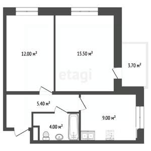 2-к квартира, вторичка, 46м2, 13/25 этаж