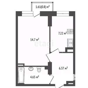 1-к квартира, вторичка, 35м2, 17/25 этаж