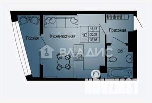 Студия квартира, вторичка, 32м2, 13/26 этаж