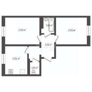 2-к квартира, вторичка, 58м2, 10/16 этаж