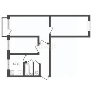 3-к квартира, вторичка, 60м2, 3/5 этаж