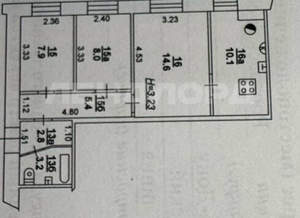 3-к квартира, вторичка, 52м2, 1/2 этаж