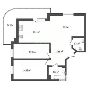 2-к квартира, вторичка, 83м2, 15/24 этаж