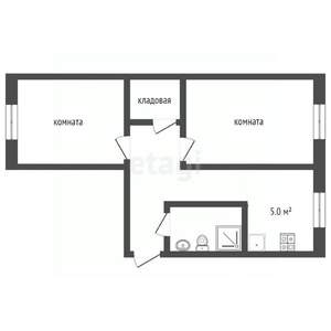 2-к квартира, вторичка, 47м2, 1/5 этаж