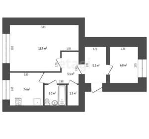 2-к квартира, вторичка, 48м2, 1/9 этаж