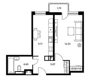1-к квартира, вторичка, 37м2, 8/25 этаж