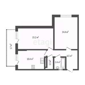 2-к квартира, вторичка, 54м2, 8/9 этаж