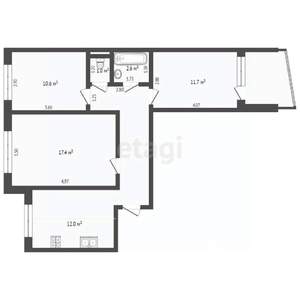 3-к квартира, вторичка, 67м2, 5/10 этаж