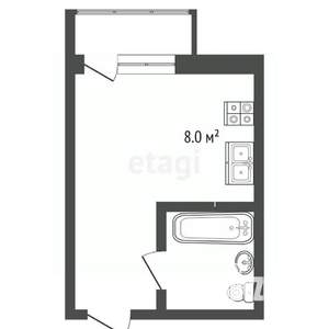 Студия квартира, вторичка, 30м2, 13/26 этаж