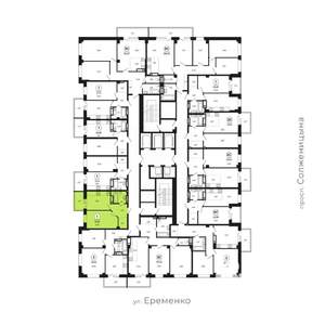 1-к квартира, вторичка, 41м2, 11/24 этаж