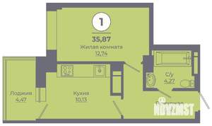1-к квартира, вторичка, 35м2, 12/24 этаж