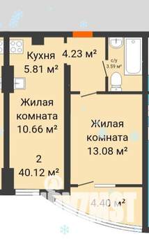 2-к квартира, вторичка, 40м2, 8/26 этаж