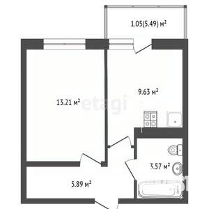 1-к квартира, вторичка, 33м2, 8/9 этаж