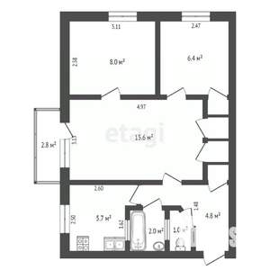 3-к квартира, вторичка, 46м2, 2/5 этаж