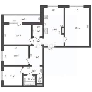 4-к квартира, вторичка, 105м2, 4/10 этаж