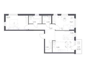 2-к квартира, вторичка, 61м2, 5/17 этаж