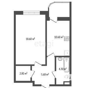 1-к квартира, вторичка, 45м2, 10/11 этаж