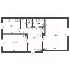 2-к квартира, вторичка, 57м2, 1/3 этаж