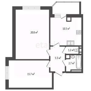 2-к квартира, вторичка, 58м2, 20/24 этаж