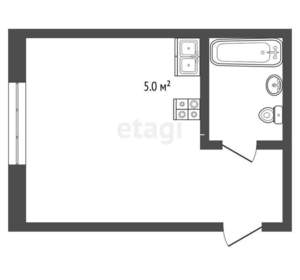 Студия квартира, вторичка, 18м2, 1/5 этаж