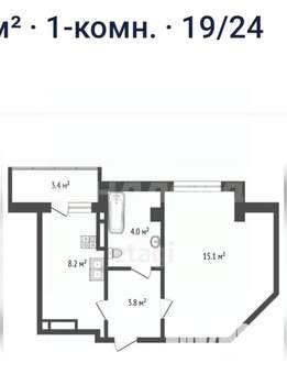 1-к квартира, вторичка, 32м2, 19/23 этаж