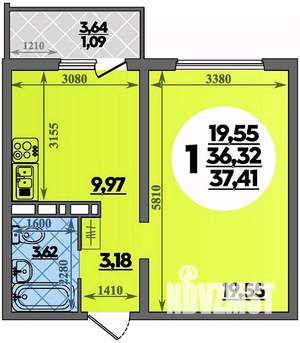 1-к квартира, вторичка, 37м2, 11/18 этаж