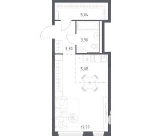 Студия квартира, вторичка, 35м2, 2/17 этаж