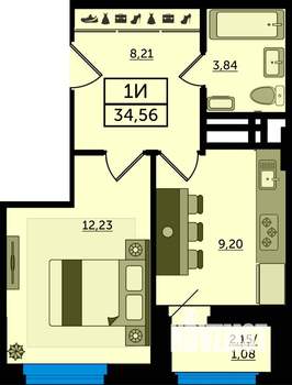 1-к квартира, вторичка, 35м2, 20/23 этаж