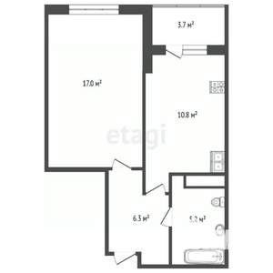 1-к квартира, вторичка, 41м2, 12/18 этаж