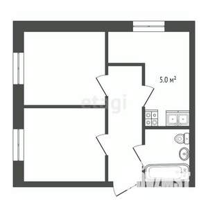 2-к квартира, вторичка, 52м2, 4/4 этаж