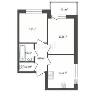 2-к квартира, вторичка, 42м2, 14/20 этаж