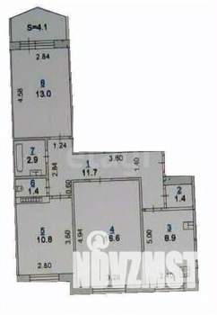 3-к квартира, вторичка, 69м2, 6/10 этаж