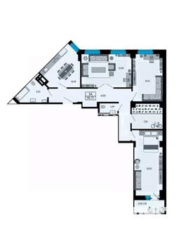 3-к квартира, вторичка, 94м2, 3/16 этаж