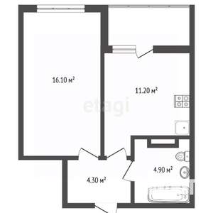 1-к квартира, вторичка, 40м2, 7/18 этаж