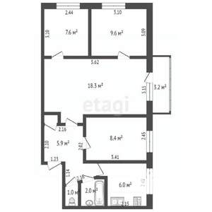 4-к квартира, вторичка, 60м2, 3/5 этаж