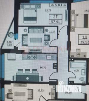 3-к квартира, вторичка, 58м2, 22/24 этаж