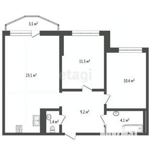 3-к квартира, вторичка, 61м2, 9/14 этаж
