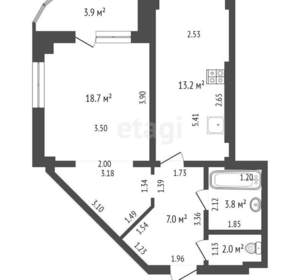1-к квартира, вторичка, 50м2, 21/24 этаж