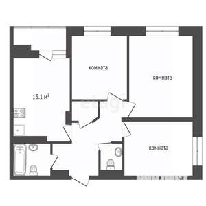 3-к квартира, вторичка, 71м2, 15/24 этаж