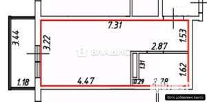 Студия квартира, вторичка, 24м2, 9/10 этаж