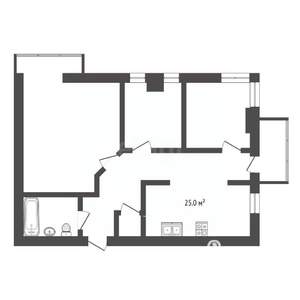 4-к квартира, вторичка, 79м2, 16/26 этаж