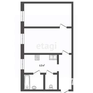 2-к квартира, вторичка, 39м2, 1/3 этаж