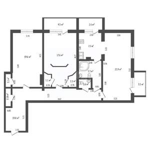 3-к квартира, вторичка, 94м2, 9/10 этаж