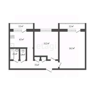 2-к квартира, вторичка, 47м2, 4/5 этаж