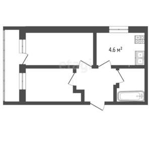 2-к квартира, вторичка, 44м2, 2/9 этаж